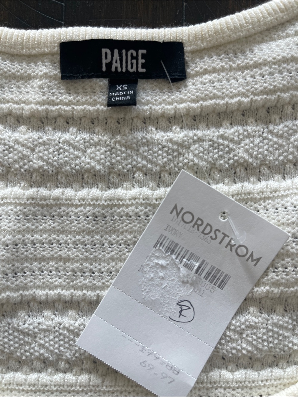 PAIGE Cream Knit Scoop Neck Tank - Picture 6 of 7
